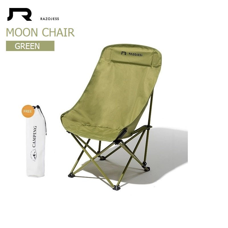 RAZOJESS Enlarged Moon Chair for Outdoor Camping Fishing Picnic  Green-TAS_Metro