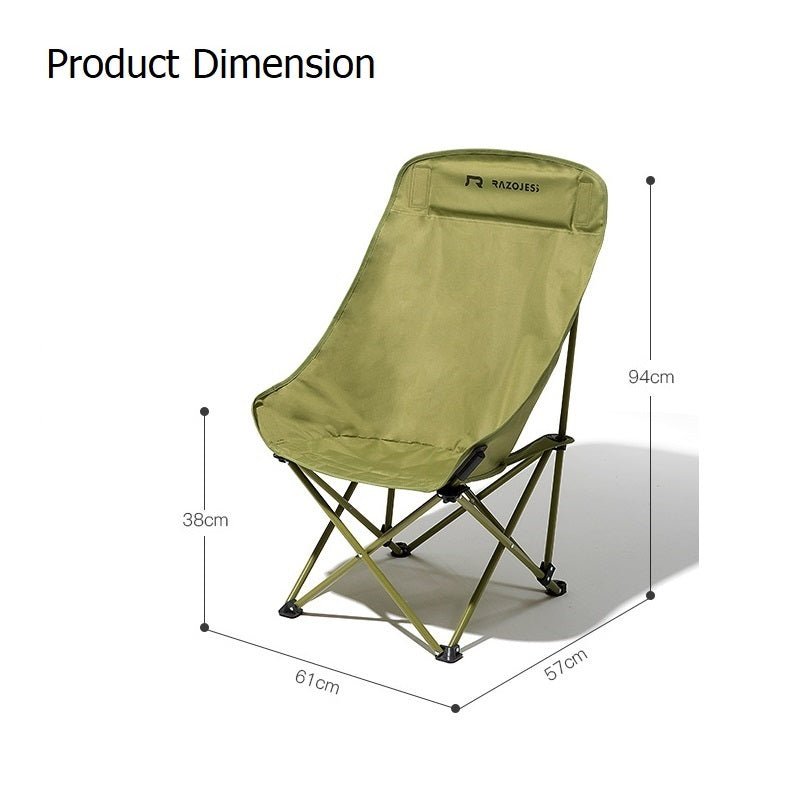 RAZOJESS Enlarged Moon Chair for Outdoor Camping Fishing Picnic  Green-ACT