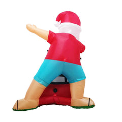 Radiant Christmas Lights Radio Xmas Inflatable Santa Beach Post 1.8m Height with Music-TAS_Rural