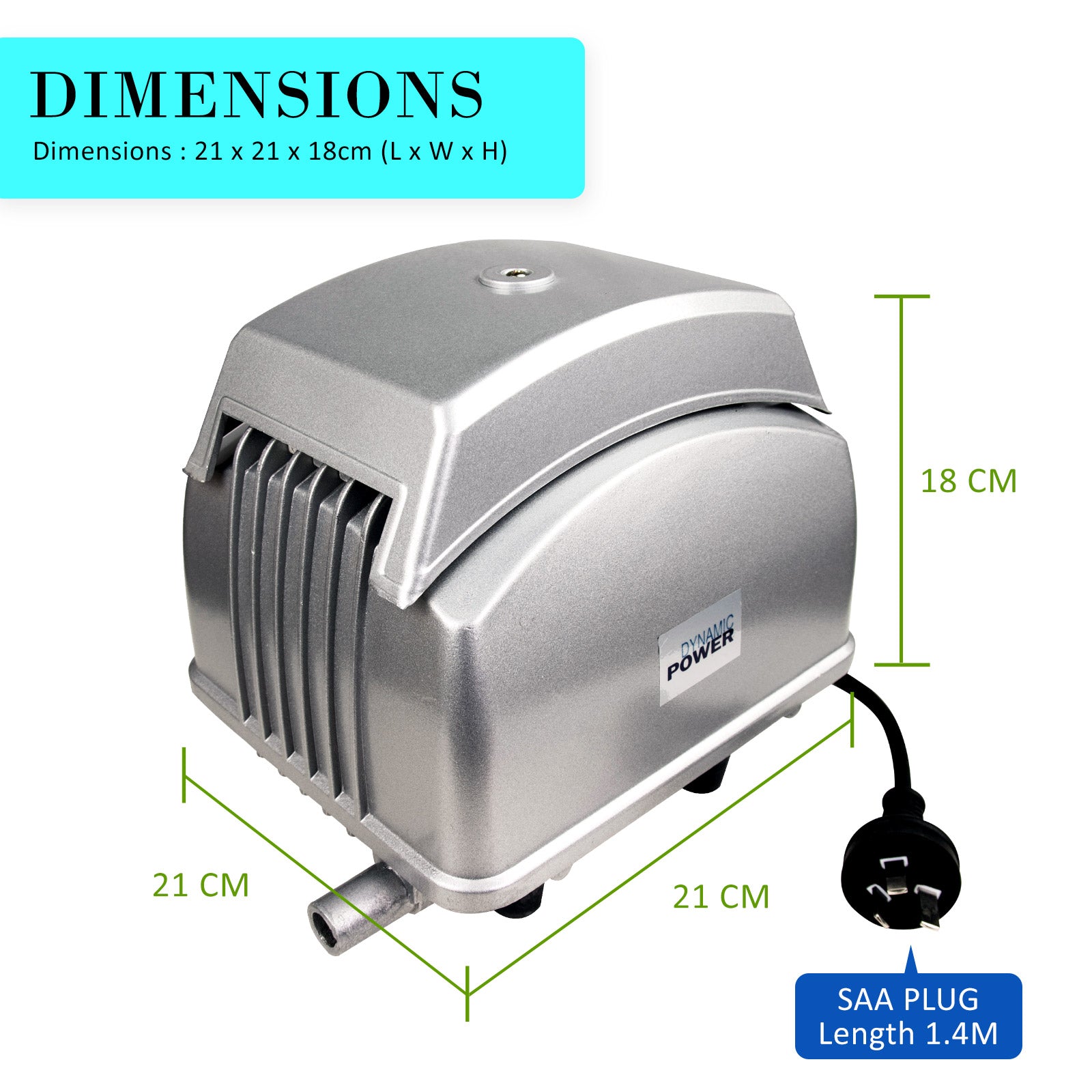 Aquarium Air Pump Oxygen Hydroponic 12 Outlet 4500L/H 65W-ACT