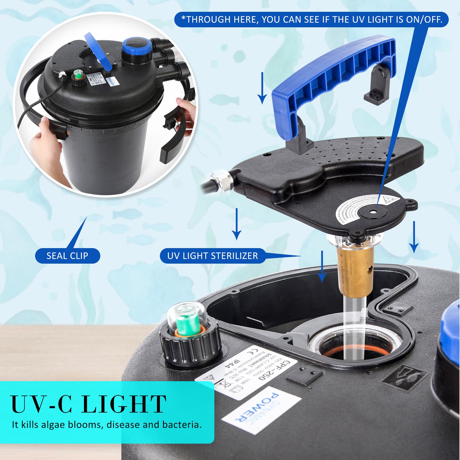 Aquarium Garden UV Light Pond Filter Set 10000L/H-WA_Rural