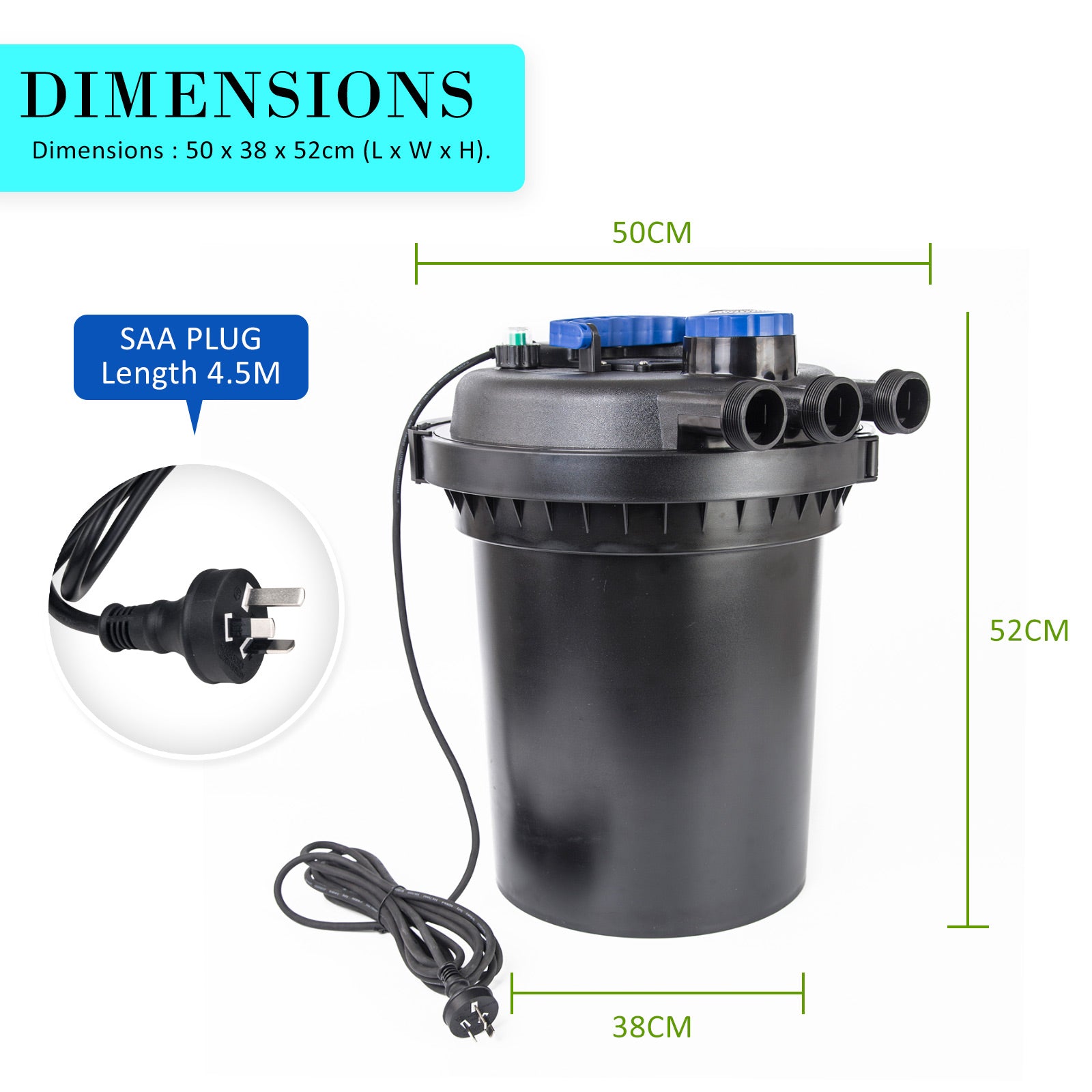 Aquarium Garden UV Light Pond Filter Set 10000L/H-WA_Rural