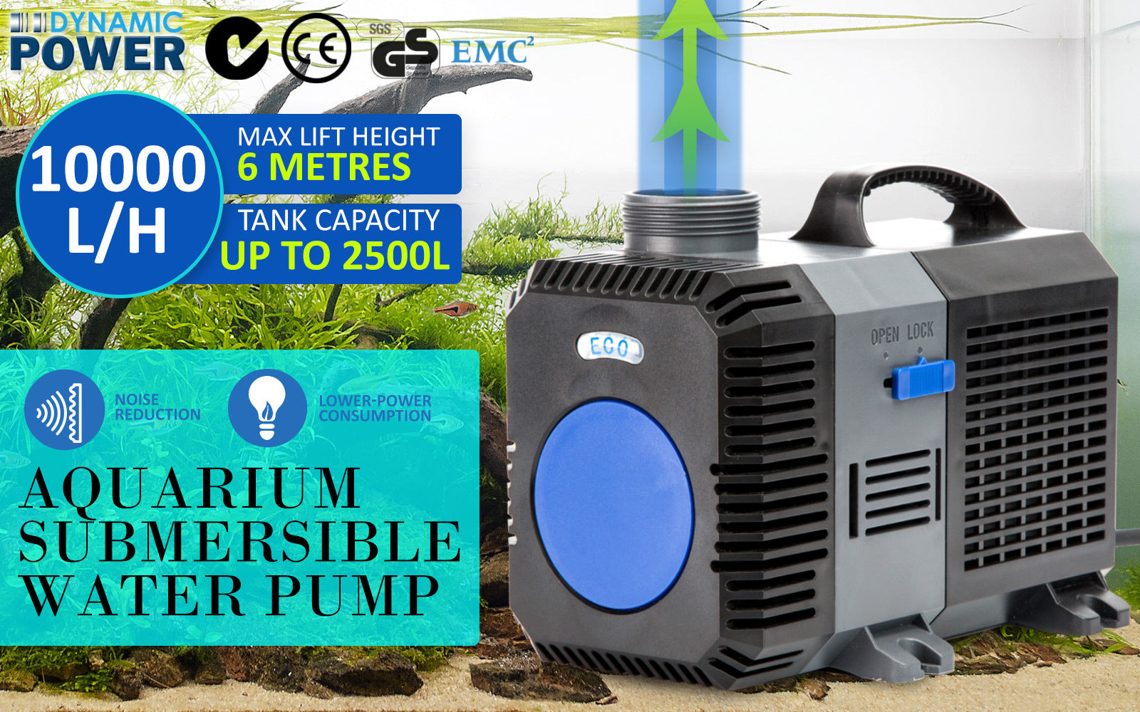 Combo Aquarium Garden Filter 10000L/H + Submersible Water Pump 10000L/H-ACT