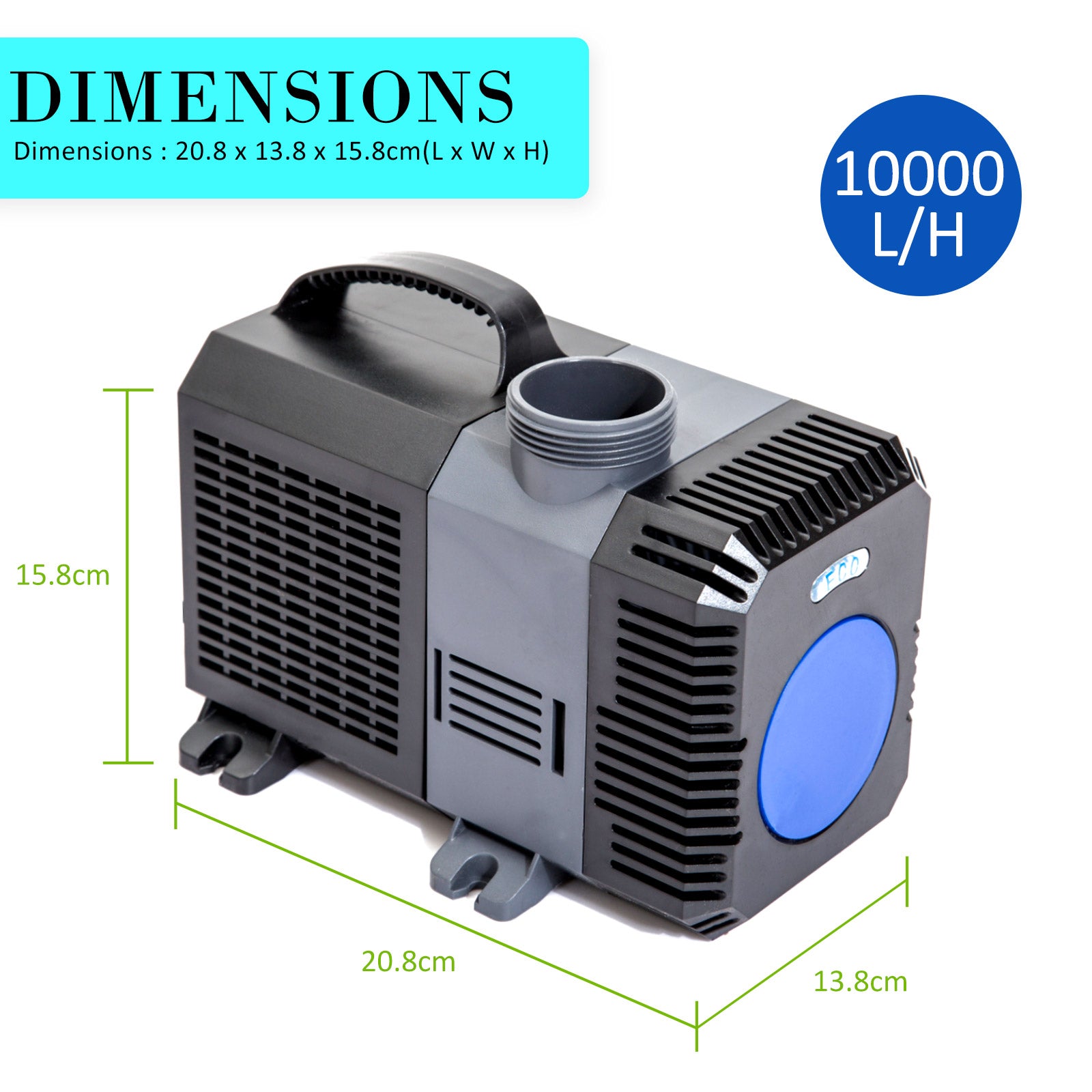 Combo Aquarium Garden Filter 10000L/H + Submersible Water Pump 10000L/H-ACT