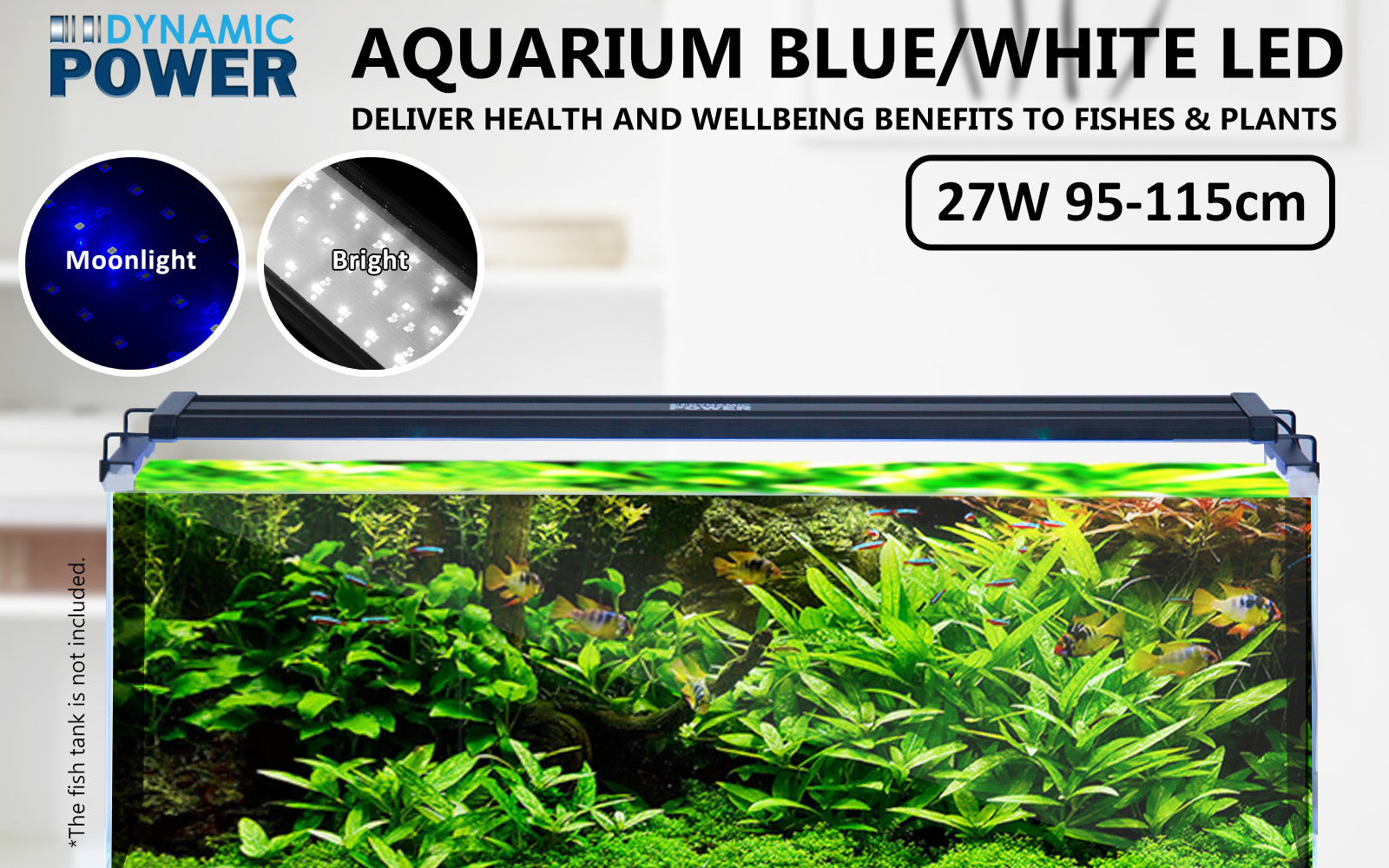 27W Aquarium Blue White LED Light for Tank 95-115cm-NSW_Metro