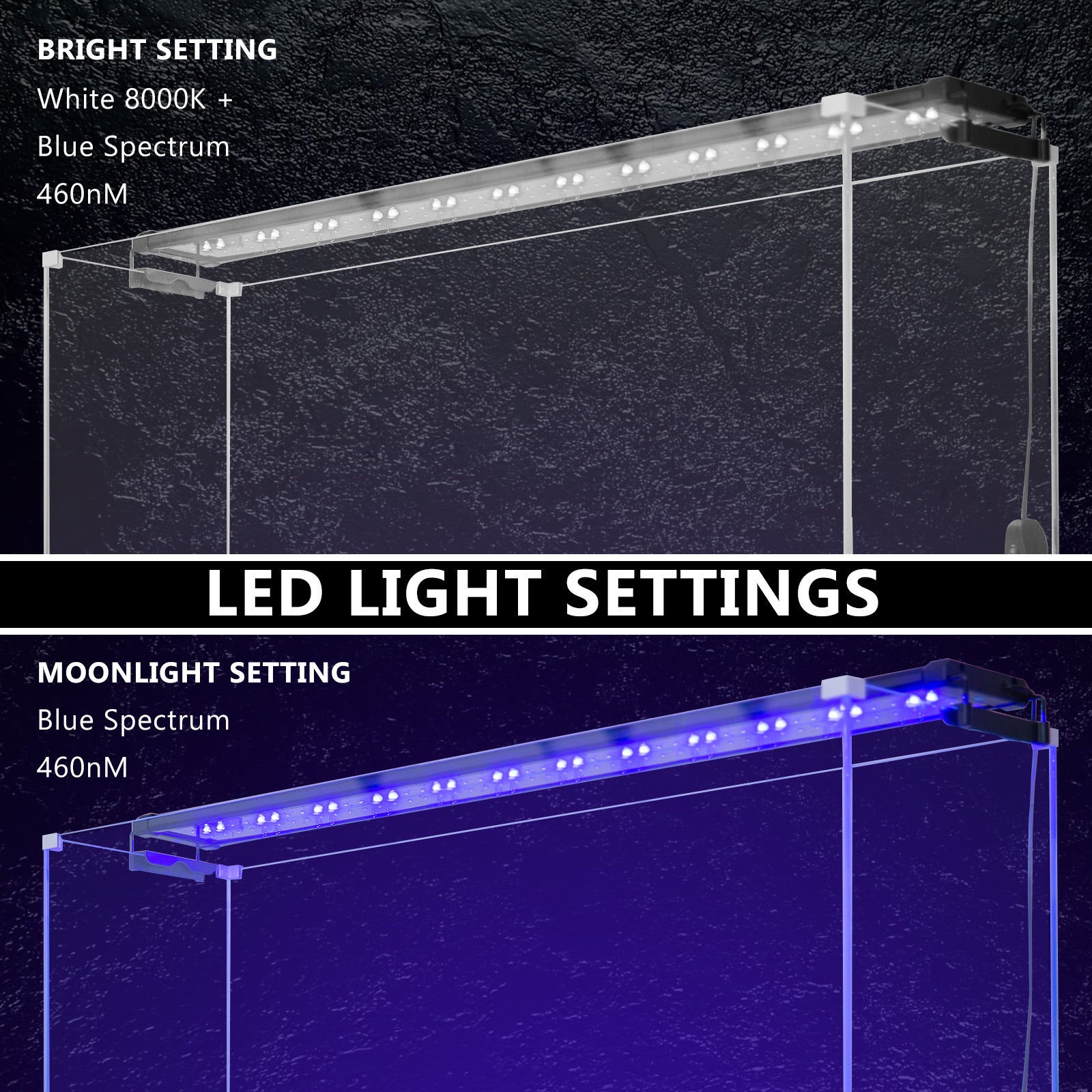 27W Aquarium Blue White LED Light for Tank 95-115cm-ACT