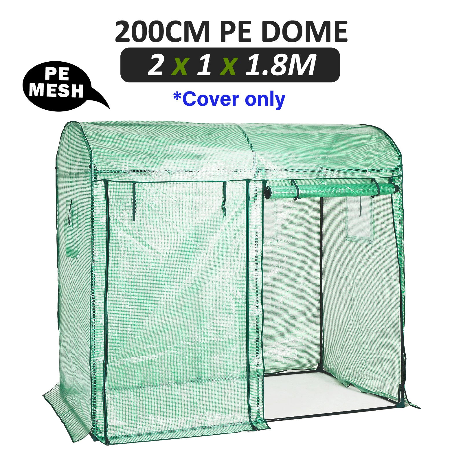 Garden Greenhouse Shed PE Cover Only 200cm Dome-SA_Metro