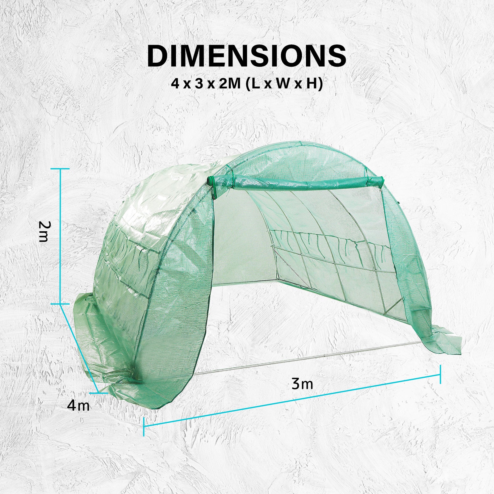 Garden Greenhouse Shed PE Cover Only 400cm Dome Tunnel-ACT