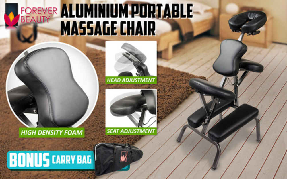 Aluminium Portable Beauty Massage Foldable Chair Table BLACK-ACT