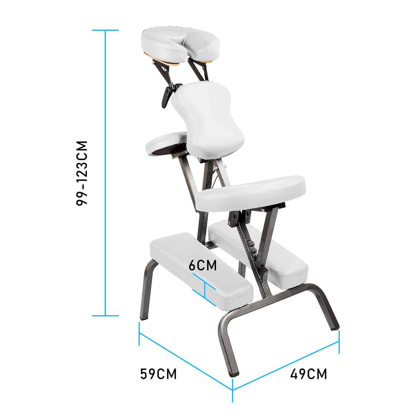 Aluminium Portable Beauty Massage Foldable Chair Table WHITE-ACT