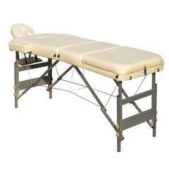 YES4HOMES 3 Fold Portable Aluminium Massage Table Massage Bed Beauty Therapy Beige-VIC_Rural