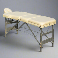 YES4HOMES 3 Fold Portable Aluminium Massage Table Massage Bed Beauty Therapy Beige-QLD_Rural