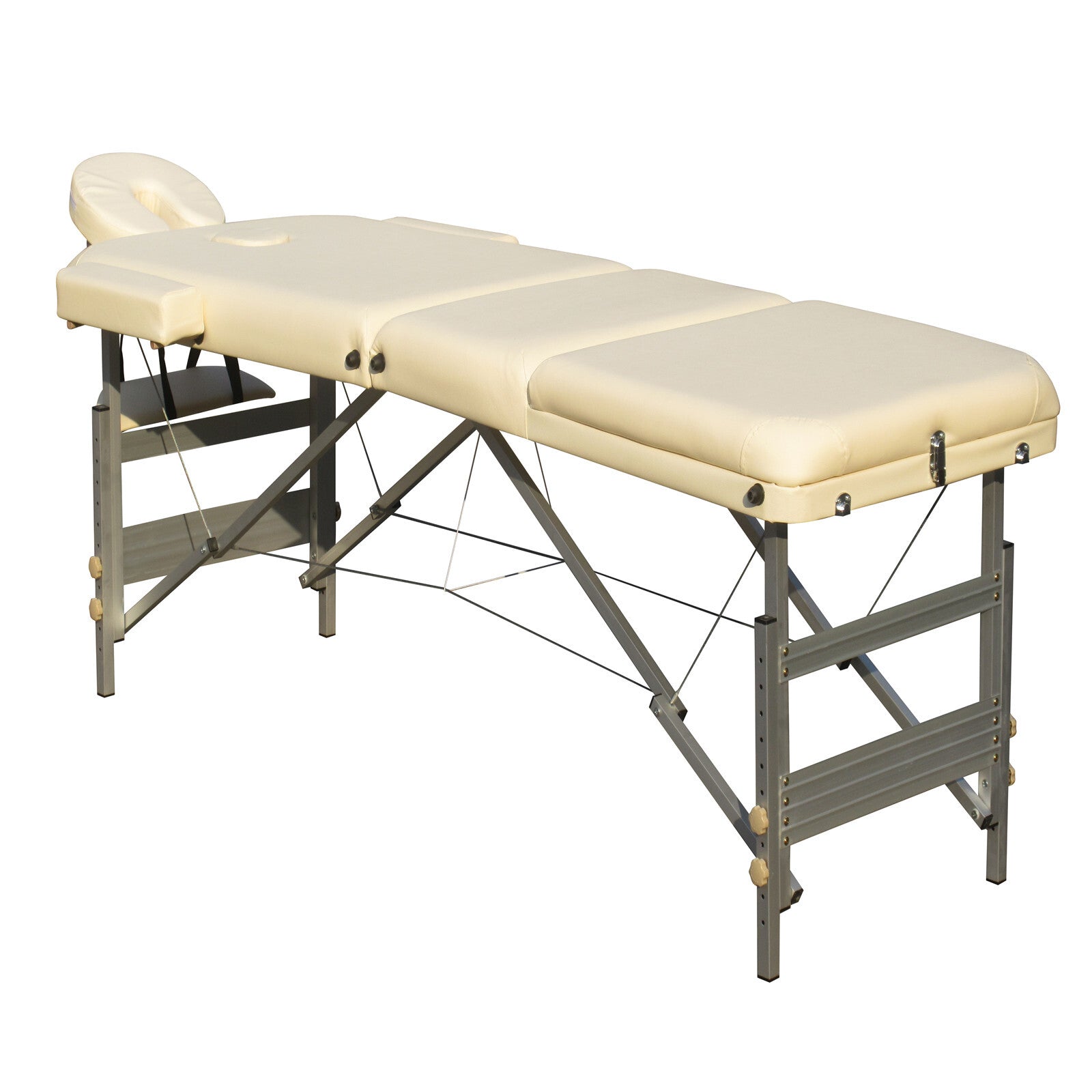 YES4HOMES 3 Fold Portable Aluminium Massage Table Massage Bed Beauty Therapy Beige-SA_Metro