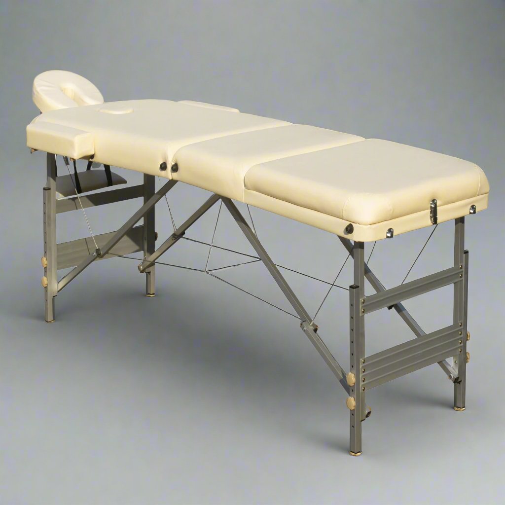 YES4HOMES 3 Fold Portable Aluminium Massage Table Massage Bed Beauty Therapy Beige-QLD_Metro