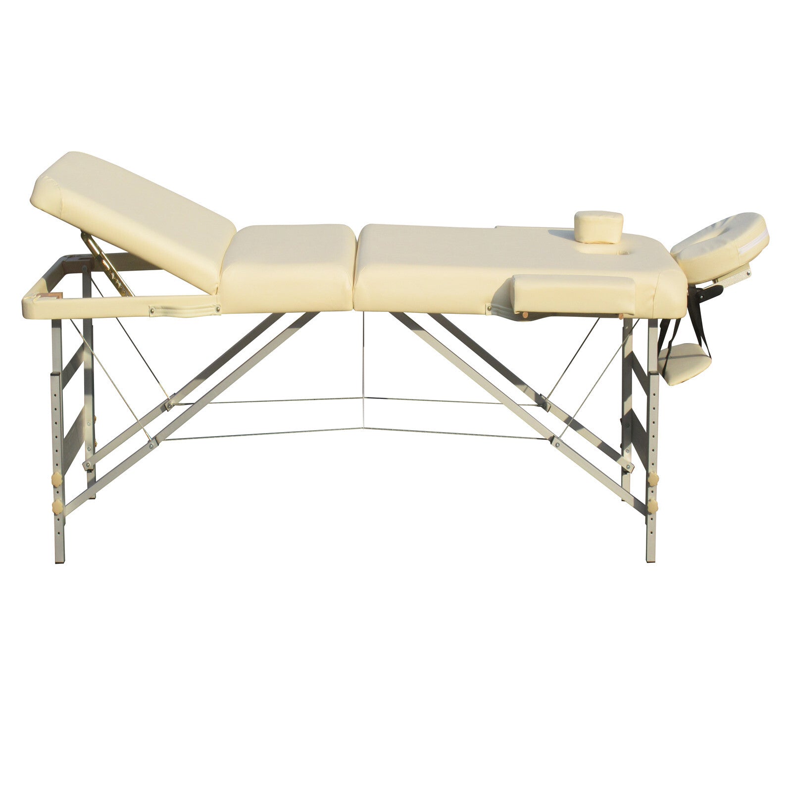 YES4HOMES 3 Fold Portable Aluminium Massage Table Massage Bed Beauty Therapy Beige-ACT