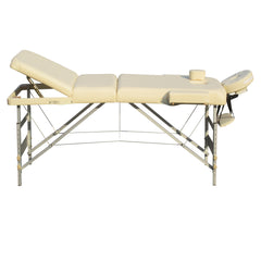 YES4HOMES 3 Fold Portable Aluminium Massage Table Massage Bed Beauty Therapy Beige-VIC_Rural