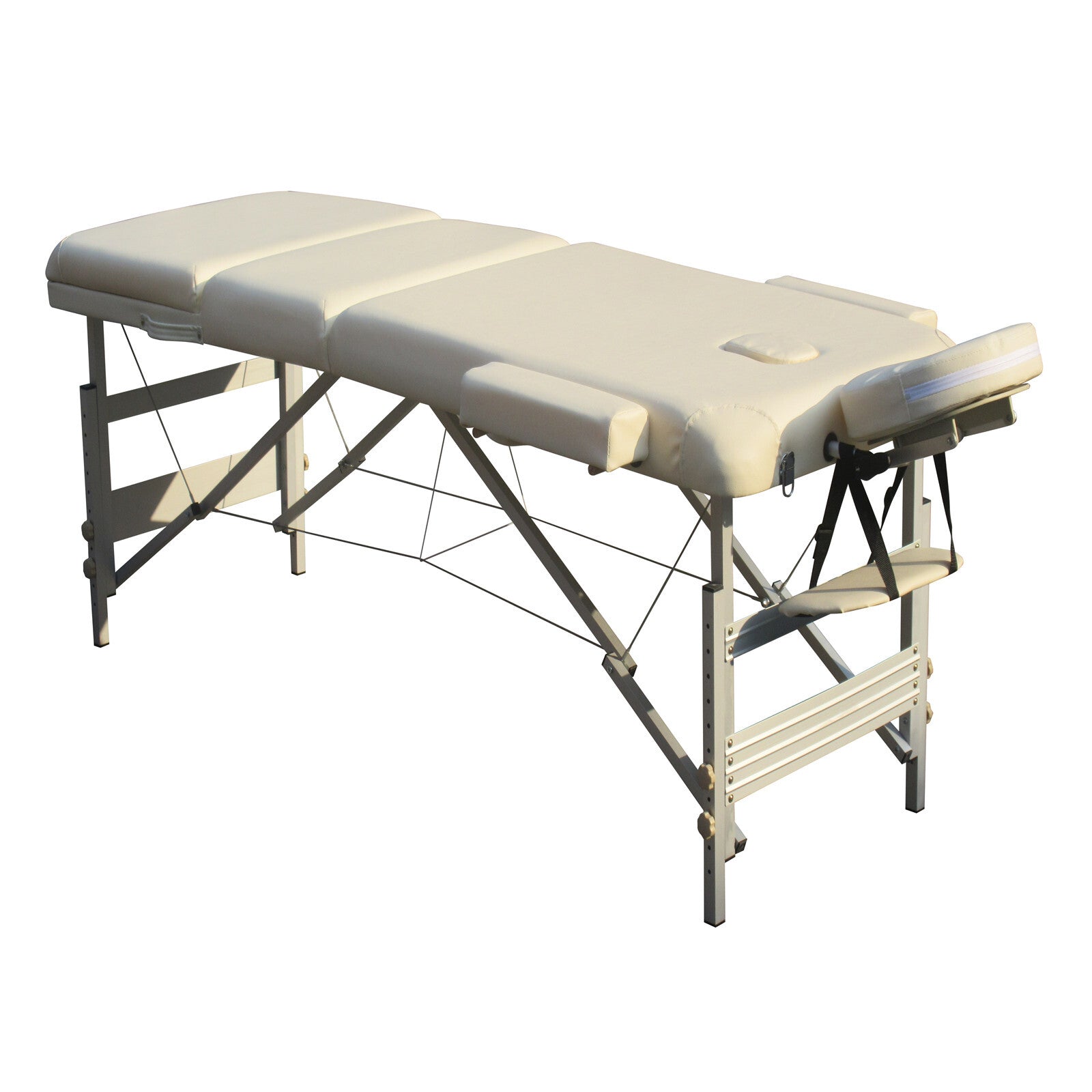 YES4HOMES 3 Fold Portable Aluminium Massage Table Massage Bed Beauty Therapy Beige-ACT