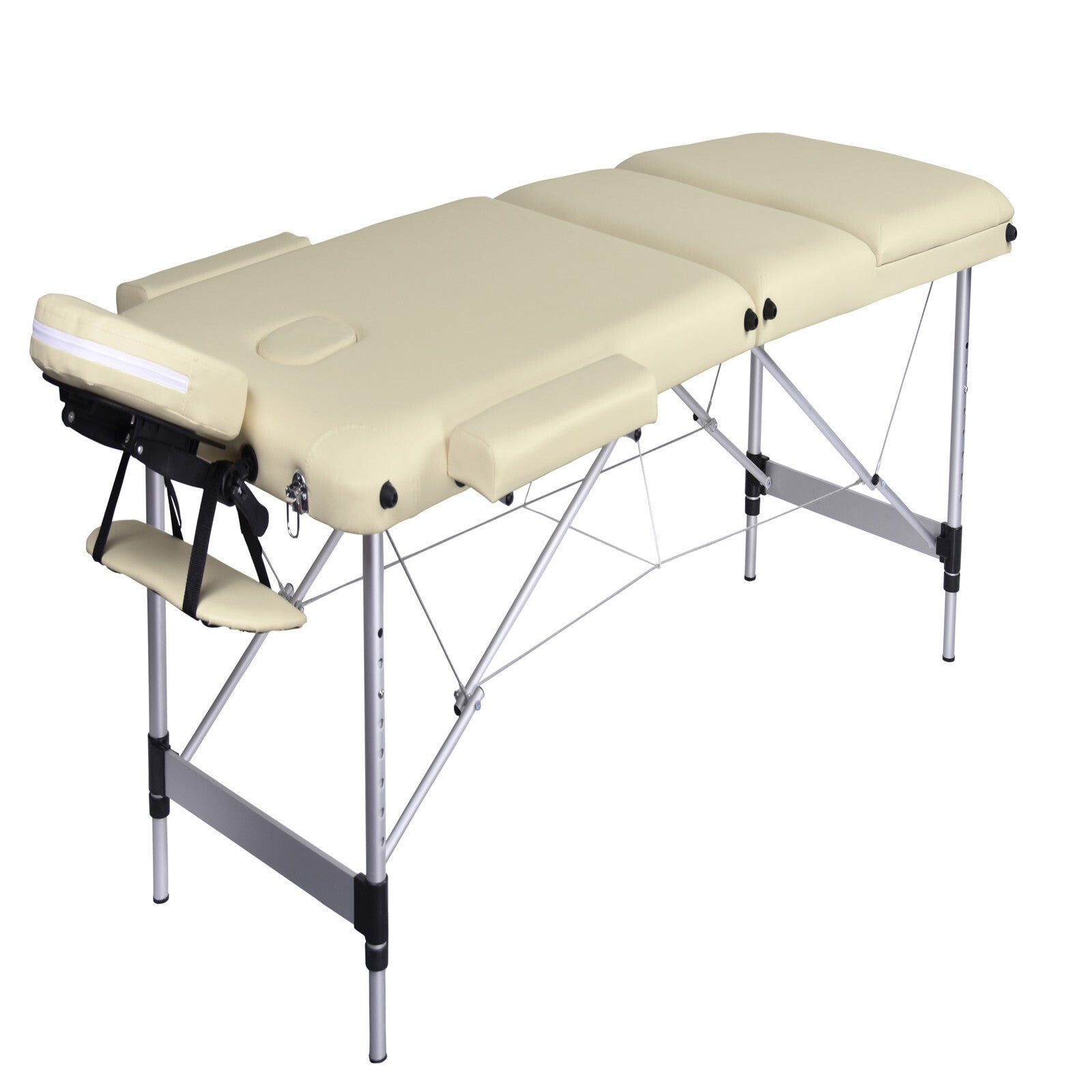 YES4HOMES 3 Fold Portable Aluminium Massage Table Massage Bed Beauty Therapy Beige-WA_Metro