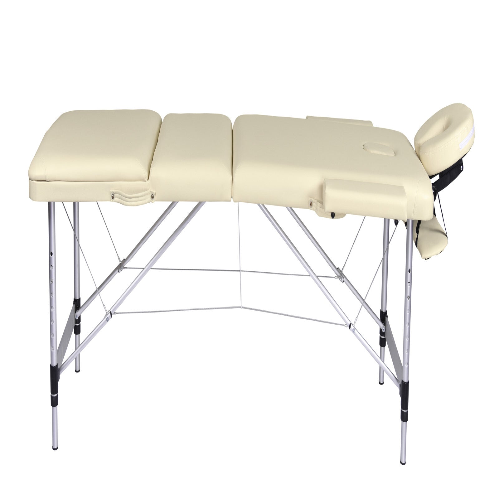 YES4HOMES 3 Fold Portable Aluminium Massage Table Massage Bed Beauty Therapy Beige-ACT