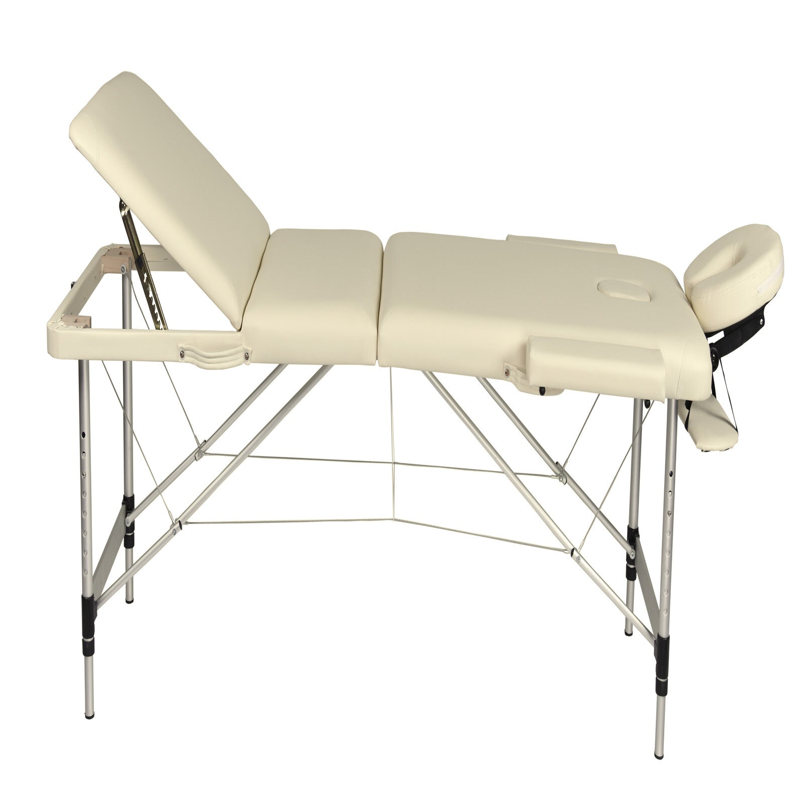 YES4HOMES 3 Fold Portable Aluminium Massage Table Massage Bed Beauty Therapy Beige-ACT