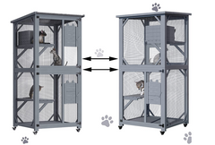 YES4PETS Pet Cat Bird Shelter Condo with Escape Door Wooden Kitten Cage House