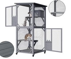 YES4PETS Pet Cat Bird Shelter Condo with Escape Door Wooden Kitten Cage House