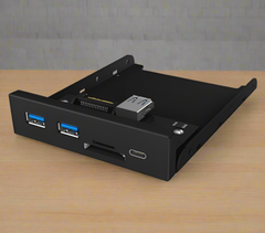 ICY BOX IB-HUB1417-i3 Frontpanel with USB 3.0 Type-C and Type-A hub with card reader