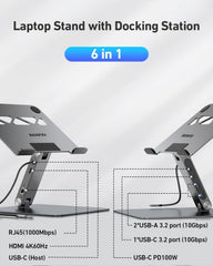BENFEI 398GY TYPE-C 6-in-1 HDMI+USB-C(10G)+RJ45+2xUSB-A(10G)+PD