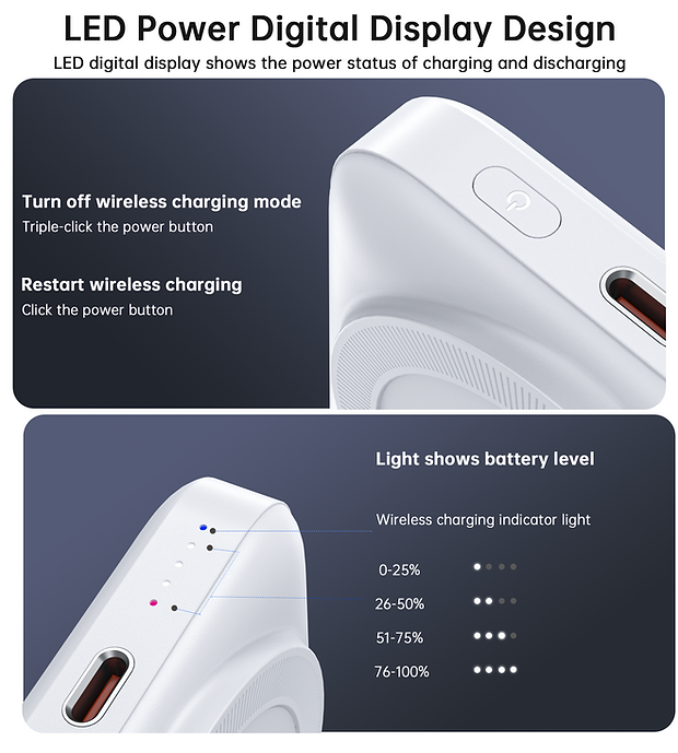 CHOETECH B743-WH 10000mAh PD20W Magnetic Power Bank with Holder White