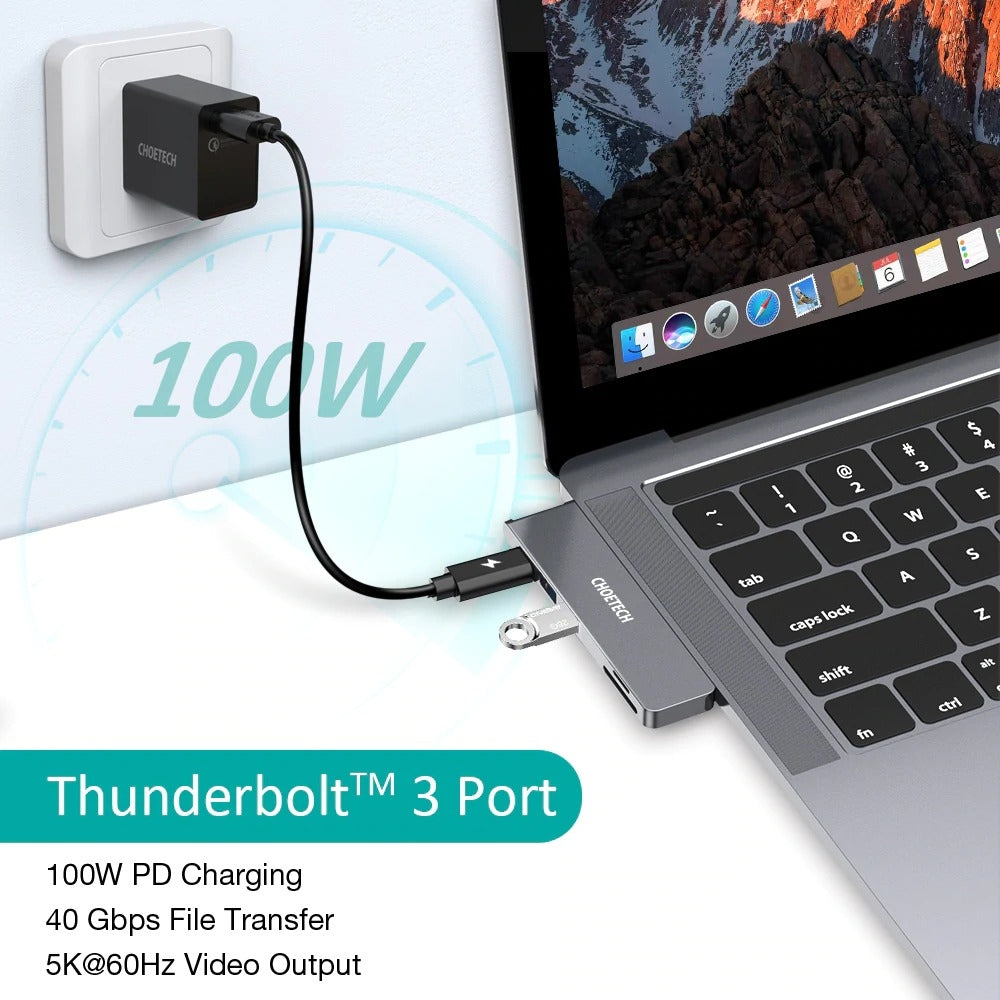 CHOETECH HUB-M14 USB-C 7 in 1 Expand Docking Station Hub for MacBook Pro