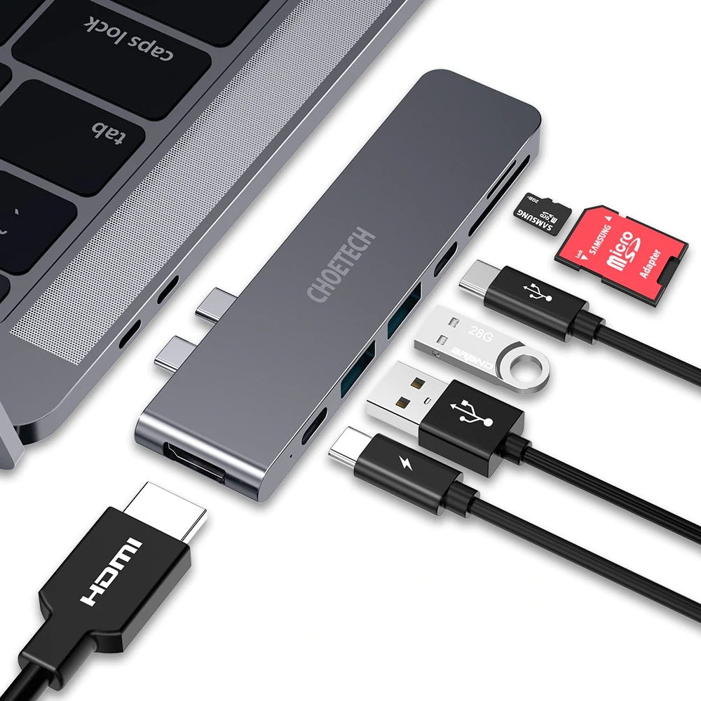 CHOETECH HUB-M14 USB-C 7 in 1 Expand Docking Station Hub for MacBook Pro