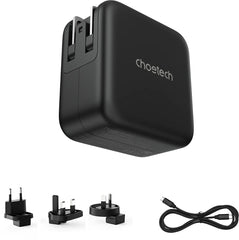 CHOETECH PD6055 GAN USB-C + USB-A 70w Travel Charger (US/EU/UK/AU)