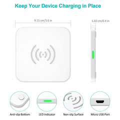 CHOETECH T511-S Qi Certified 10W/7.5W Fast Wireless Charger Pad (White)