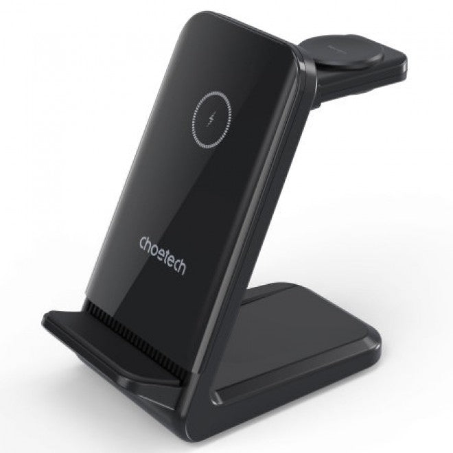 CHOETECH T608-F-BK 15W 4-in-1 Wireless Charger Stand for iWatch and Samsung Watch (Black)