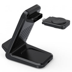 CHOETECH T608-F-BK 15W 4-in-1 Wireless Charger Stand for iWatch and Samsung Watch (Black)