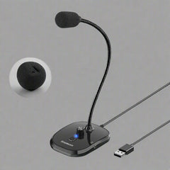 Simplecom UM360 Plug and Play USB Desktop Microphone with Headphone Jack