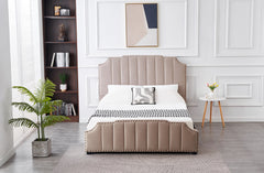 Santosa Champagne Velvet Bed - King