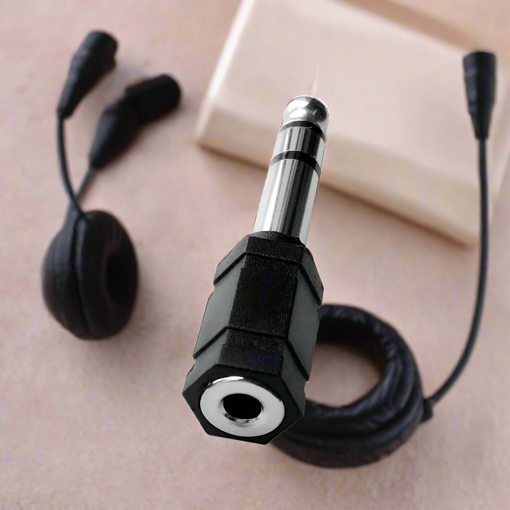 1/4 6.35mm Male Plug to 3.5mm Female Jack MONO Adapter Audio Headphone Mic