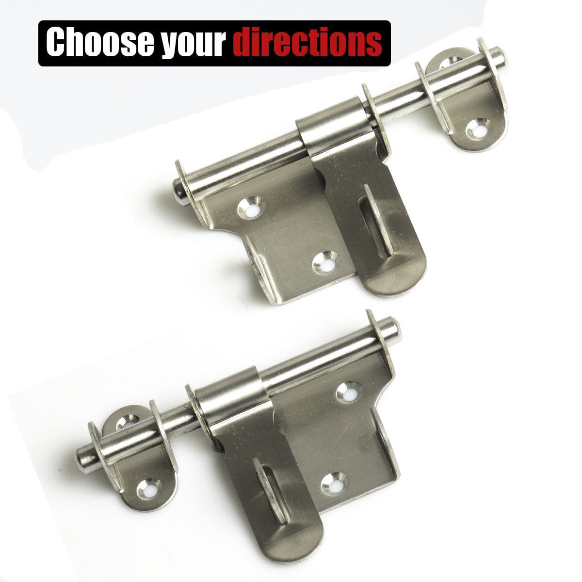 Sliding Bolt Gate Latch 304 Stainless Steel Barrel Bolt with Padlock Hole Door Latches