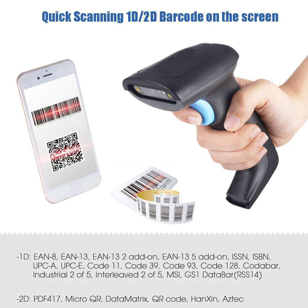 Wired Barcode QR Bar Code Screen Scanner Data 1D 2D Reader USB Cable M ...
