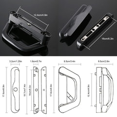 Sliding Patio Door Handle Set Mortise Lock Suitable for Sliding Glass Patio Door Black