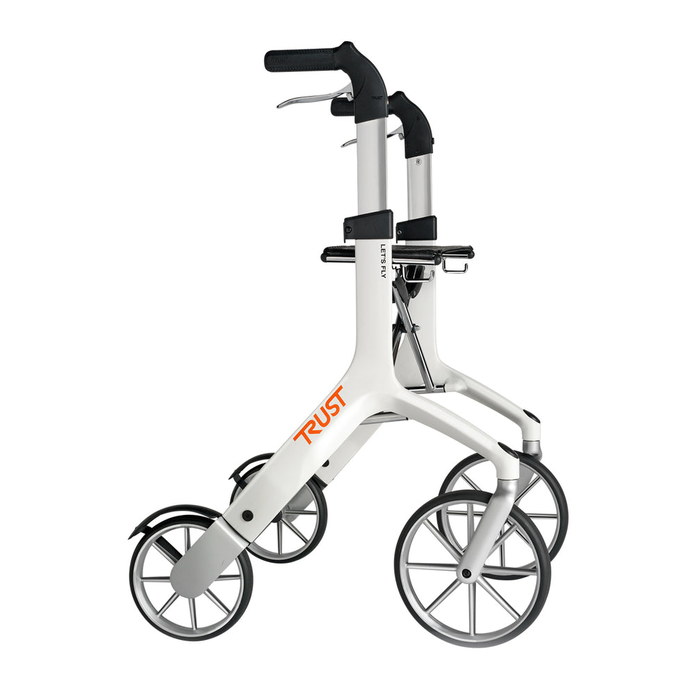 Let's Fly Mobility Rollator Wheelie Walker - White-ACT