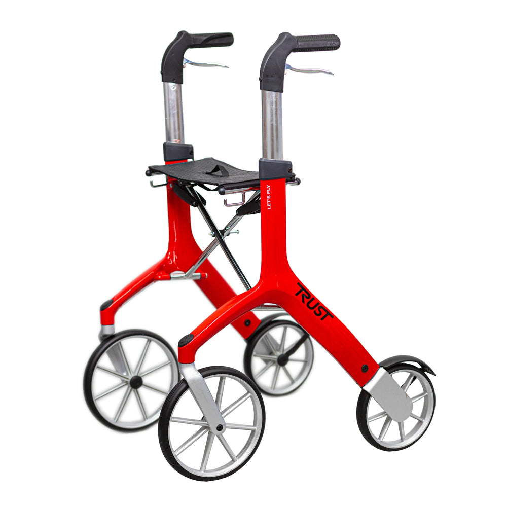 Let's Fly Mobility Rollator Wheelie Walker - White-ACT