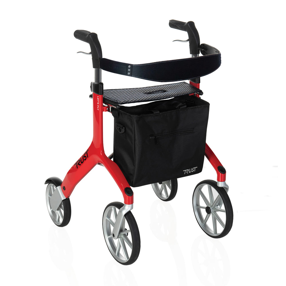 Let's Fly Mobility Rollator Wheelie Walker - White-ACT