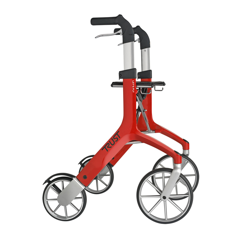 Let's Fly Mobility Rollator Wheelie Walker - Red-SA_Rural