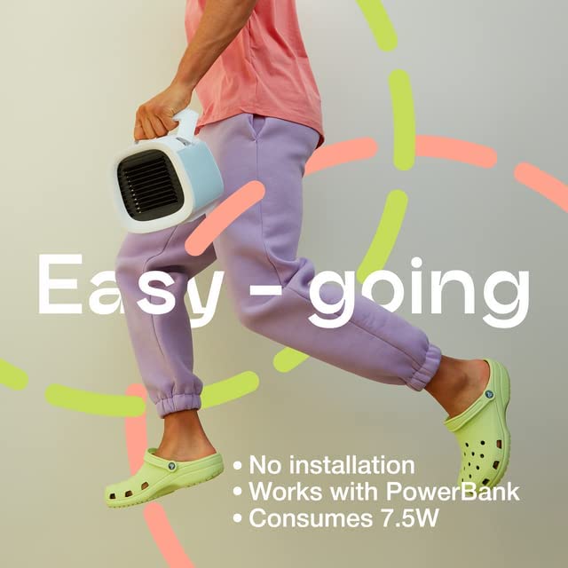 EVAPOLAR evaCHILL - Personal Portable Air Cooler and Humidifier, with USB Connectivity and LED Light, Grey