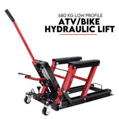 Motorcycle 680kg Bike Lift Stand Jack Hoist Atv Hydraulic Super Low Profile-VIC_Rural