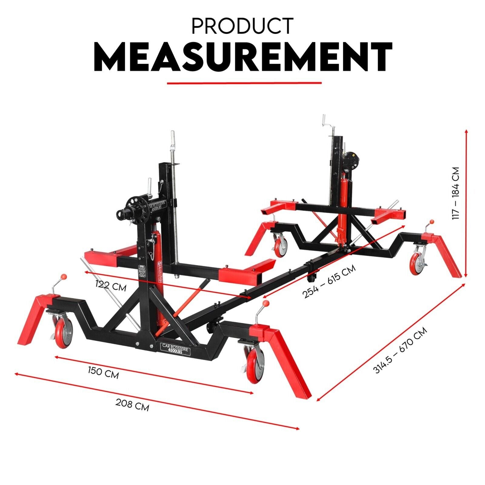 Car Rotisserie Hydraulic Auto Body Frame Boat Repair Restoration 4500LBS-NSW_Metro