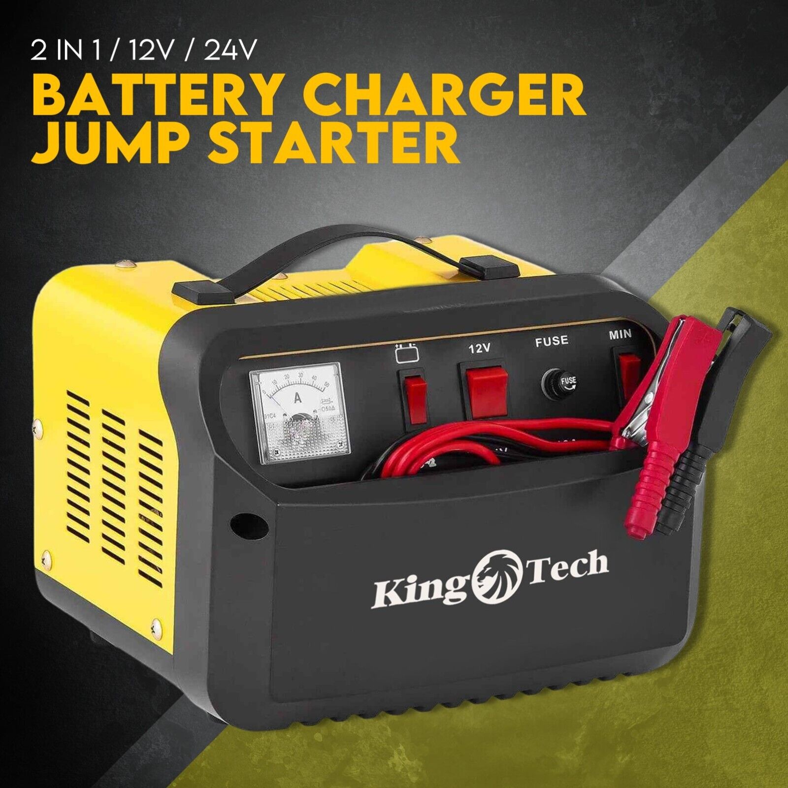 2IN1 Car Battery Charger Jump Starter 12V 24V 40A ATV Boat Tractor-ACT