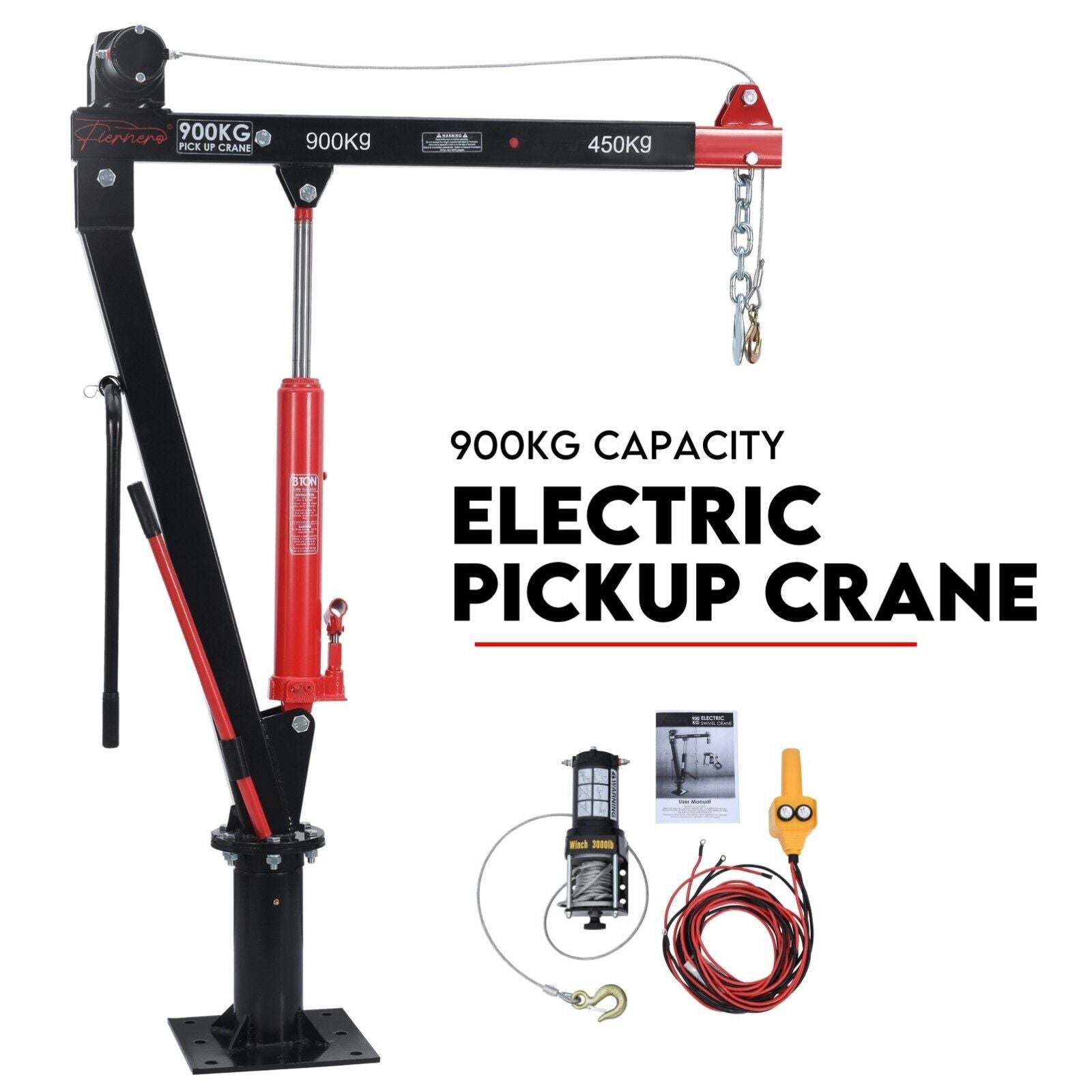 900kg Swivel Hydraulic Crane Hoist 12V Electric Jack-NSW_Rural